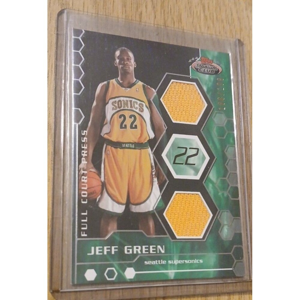 2007-08 Topps Stadium Club - Full Court Press Relics Jeff Green #FCPTR-JG Triple